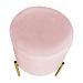 Kit 2 Puffs Decorativo Soren Suede Rosa Bebê Pés de Ferro Dourado - Pallazio