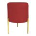 Kit 2 Puffs Decorativo Soren Suede Vermelho Pés de Ferro Dourado - Pallazio