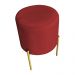 Kit 2 Puffs Decorativo Soren Suede Vermelho Pés de Ferro Dourado - Pallazio