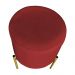 Kit 2 Puffs Decorativo Soren Suede Vermelho Pés de Ferro Dourado - Pallazio