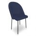Kit 4 Cadeiras Poltrona de Jantar Ariel Suede Azul Marinho Pés de Ferro Preto - Pallazio