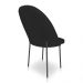 Kit 4 Cadeiras Poltrona de Jantar Ariel Suede Preto Pés de Ferro Preto - Pallazio