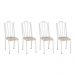 Kit 4 Cadeiras de Cozinha Alasca Estampado Rattan Pés de Ferro Branco - Pallazio