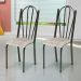 Kit 4 Cadeiras de Cozinha Alasca Estampado Rattan Pés de Ferro Cromo Preto - Pallazio