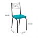 Kit 4 Cadeiras de Cozinha Colorado Corino Azul Turquesa Pés de Ferro Preto - Pallazio