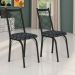 Kit 4 Cadeiras de Cozinha Delaware Estampado Mosaico Silver Pés de Ferro Preto - Pallazio