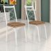 Kit 4 Cadeiras de Cozinha Delaware Estampado Rattan Bege Pés de Ferro Branco - Pallazio