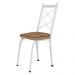 Kit 4 Cadeiras de Cozinha Delaware Estampado Rattan Bege Pés de Ferro Branco - Pallazio