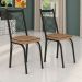 Kit 4 Cadeiras de Cozinha Delaware Estampado Rattan Bege Pés de Ferro Preto - Pallazio