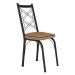 Kit 4 Cadeiras de Cozinha Delaware Estampado Rattan Bege Pés de Ferro Preto - Pallazio