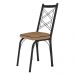 Kit 4 Cadeiras de Cozinha Delaware Estampado Rattan Bege Pés de Ferro Preto - Pallazio