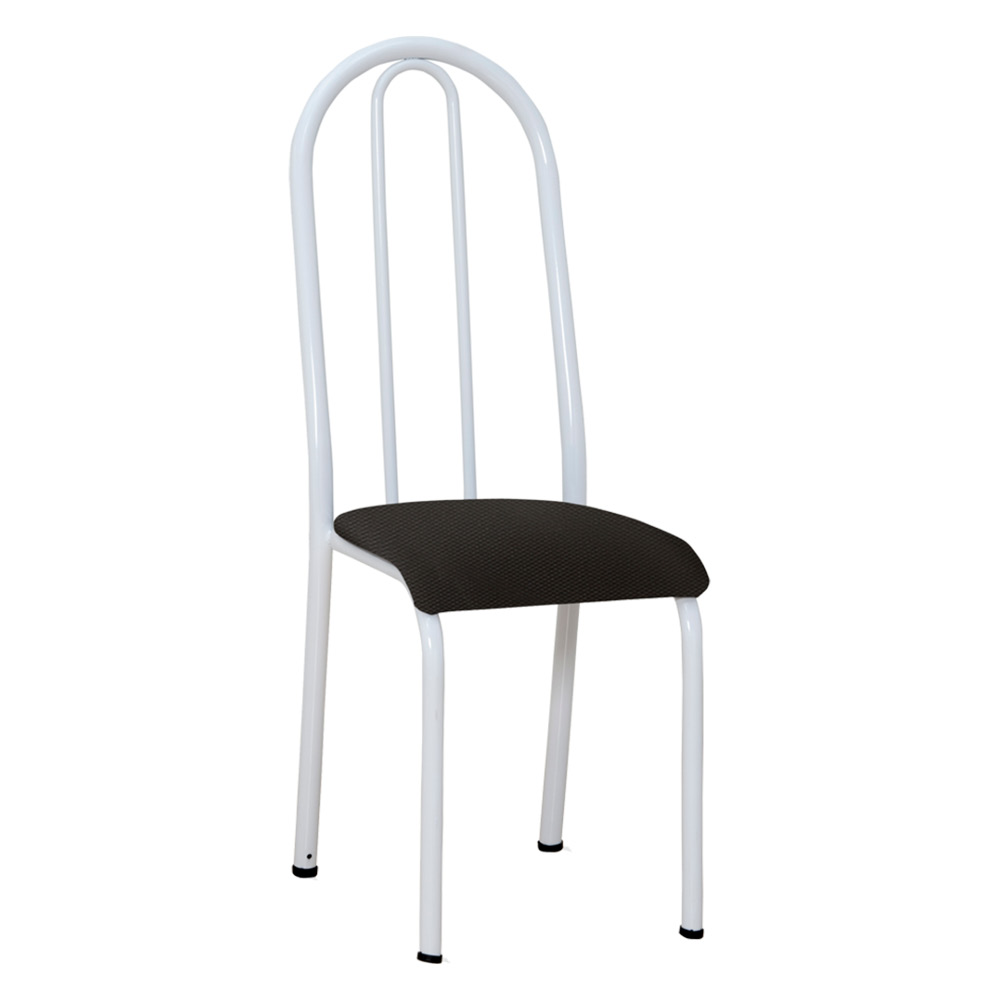 Kit 4 Cadeiras de Cozinha Flórida Estampado Preto Pés de Ferro Branco - Pallazio