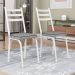 Kit 4 Cadeiras de Cozinha Luisiana Estampado Grafiato Pés de Ferro Branco - Pallazio