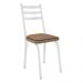 Kit 4 Cadeiras de Cozinha Luisiana Estampado Rattan Bege Pés de Ferro Branco - Pallazio
