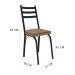 Kit 4 Cadeiras de Cozinha Luisiana Estampado Rattan Bege Pés de Ferro Preto - Pallazio