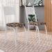Kit 4 Cadeiras de Cozinha Virginia Estampado Mosaico Palha Pés de Ferro Branco - Pallazio