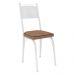 Kit 4 Cadeiras de Cozinha Virginia Estampado Rattan Bege Pés de Ferro Branco - Pallazio