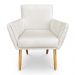 Kit 4 Poltronas Decorativa Leticia Suede Pés Palito Castanho - Pallazio