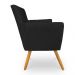 Kit 4 Poltronas Decorativa Leticia Suede Preto Pés Palito Castanho - Pallazio