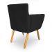 Kit 4 Poltronas Decorativa Leticia Suede Preto Pés Palito Castanho - Pallazio