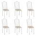 Kit 6 Cadeiras de Cozinha Alasca Estampado Rattan Pés de Ferro Branco - Pallazio