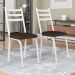 Kit 6 Cadeiras de Cozinha Luisiana Estampado Imbuia Pés de Ferro Branco - Pallazio