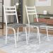 Kit 6 Cadeiras de Cozinha Luisiana Estampado Platina Pés de Ferro Branco - Pallazio