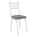 Kit 6 Cadeiras de Cozinha Luisiana Estampado Platina Pés de Ferro Branco - Pallazio