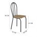 Kit 6 Cadeiras de Cozinha Texas Estampado Rattan Pés de Ferro Cromo Preto - Pallazio