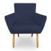 Kit 6 Poltronas Decorativa Leticia Suede Azul Marinho Pés Palito Castanho - Pallazio