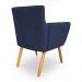 Kit 6 Poltronas Decorativa Leticia Suede Azul Marinho Pés Palito Castanho - Pallazio