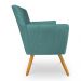 Kit 6 Poltronas Decorativa Leticia Suede Azul Turquesa Pés Palito Castanho - Pallazio