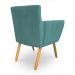 Kit 6 Poltronas Decorativa Leticia Suede Azul Turquesa Pés Palito Castanho - Pallazio