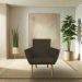 Kit 6 Poltronas Decorativa Leticia Suede Marrom Pés Palito Castanho - Pallazio