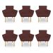 Kit 6 Poltronas Decorativa Leticia Suede Marsala Pés Palito Castanho - Pallazio