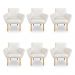 Kit 6 Poltronas Decorativa Leticia Suede Pés Palito Castanho - Pallazio