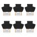 Kit 6 Poltronas Decorativa Leticia Suede Preto Pés Palito Castanho - Pallazio