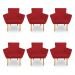 Kit 6 Poltronas Decorativa Leticia Suede Vermelho Pés Palito Castanho - Pallazio