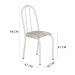 Kit 8 Cadeiras de Cozinha Califórnia Estampado Rattan Bege Pés de Ferro Branco - Pallazio