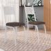 Kit 8 Cadeiras de Cozinha Virginia Estampado Tecelão Cacau Pés de Ferro Branco - Pallazio