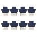 Kit 8 Poltronas Decorativa Leticia Suede Azul Marinho Pés Palito Castanho - Pallazio