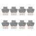 Kit 8 Poltronas Decorativa Leticia Suede Grafite Pés Palito Castanho - Pallazio