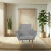 Kit 8 Poltronas Decorativa Leticia Suede Grafite Pés Palito Castanho - Pallazio