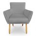 Kit 8 Poltronas Decorativa Leticia Suede Grafite Pés Palito Castanho - Pallazio