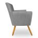 Kit 8 Poltronas Decorativa Leticia Suede Grafite Pés Palito Castanho - Pallazio