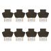 Kit 8 Poltronas Decorativa Leticia Suede Marrom Pés Palito Castanho - Pallazio