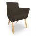 Kit 8 Poltronas Decorativa Leticia Suede Marrom Pés Palito Castanho - Pallazio