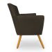 Kit 8 Poltronas Decorativa Leticia Suede Marrom Pés Palito Castanho - Pallazio