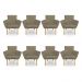 Kit 8 Poltronas Decorativa Leticia Suede Marrom Rato Pés Palito Castanho - Pallazio