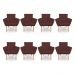 Kit 8 Poltronas Decorativa Leticia Suede Marsala Pés Palito Castanho - Pallazio
